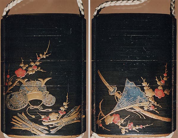 Case (Inrō) with Object from the Noh drama "Hachinoki"
