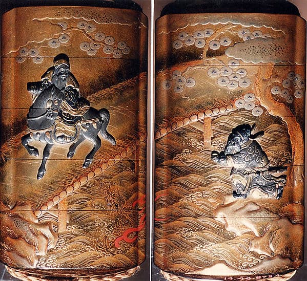 Case (Inrō) with Design of Chōryō and Kōsekikō at Kahi Bridge in China