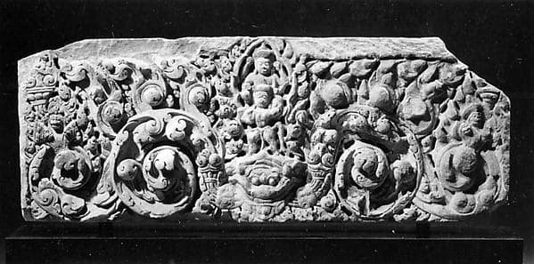 Lintel with Vishnu on Garuda Standing on a Kala Head
