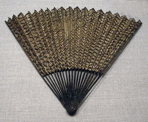 Folding Fan with Fishing Net Decoration, by Unidentified artist