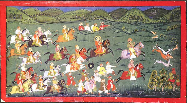 Maharana Sangram Singh II Hunts Hares at Naramangra, by Unidentified artist