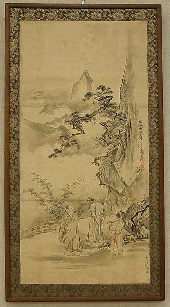 Sketch for a Painting of Mi Fu Inscribing a Poem on a Rock, by Kano Tan'yū