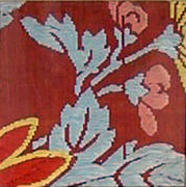 Textile with Partial Pattern of Chrysanthemums