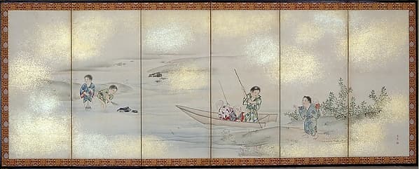 Children Playing in Summer and Winter, by Maruyama Ōshin
