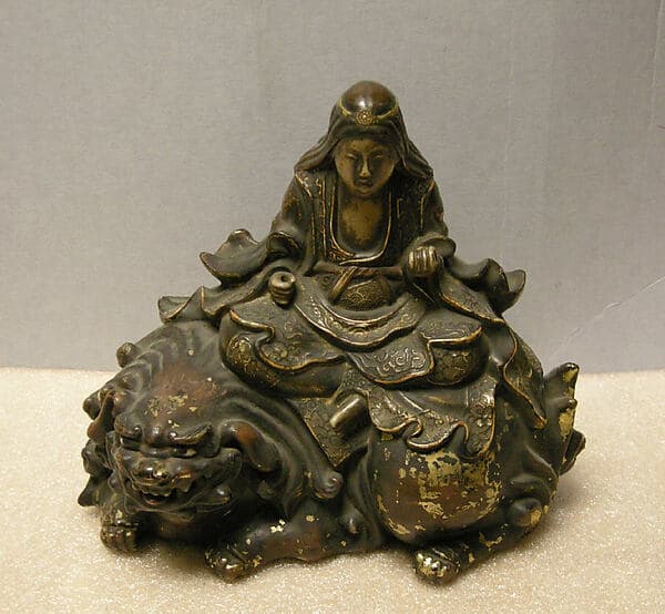Monjū, the Bodhisattva of Wisdom, on a Lion, by Ogawa Haritsu (Ritsuō)