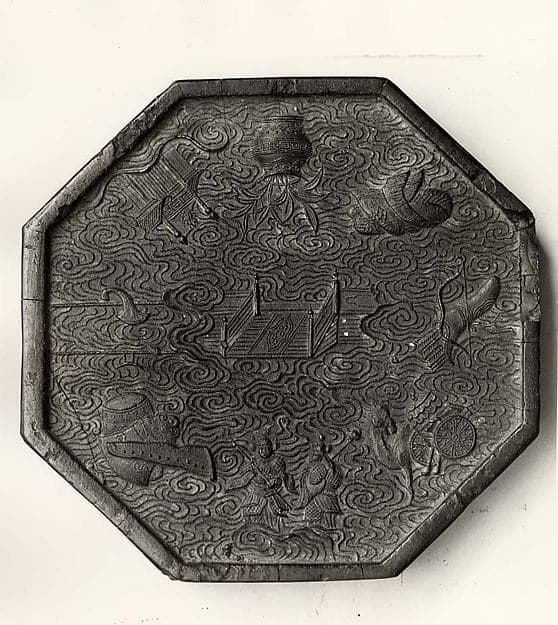 Ink Tablet Decorated with Emblems of Investiture, by Fang Yulu