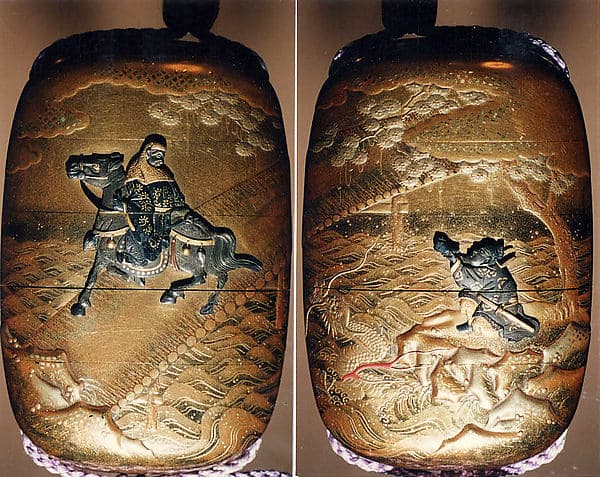 Case (Inrō) with Design of Chōryo and Kosekiko with the Shoe and the Dragon