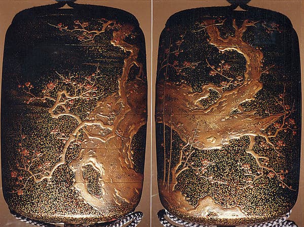 Case (Inrō) with Design of Blossoming Plum Tree, by Kano Seisen’in