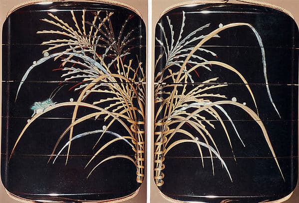 Case (Inrō) with Design of Dewdrops and Insects on Autumn Grasses in Basket, by Yamada Jōkasai (1681–1704)
