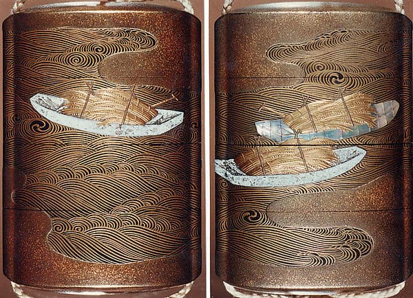 Case (Inrō) with Design of Sheaves of Rice in Boats, by Koma School