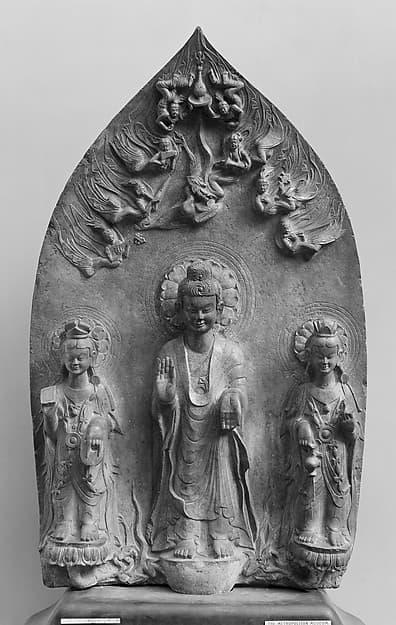 Stele with Maitreya and attendant bodhisattvas