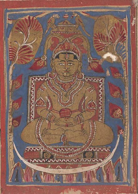 Mahavira Sitting at the Top of the Universe: Folio from a Kalpasutra Manuscript
