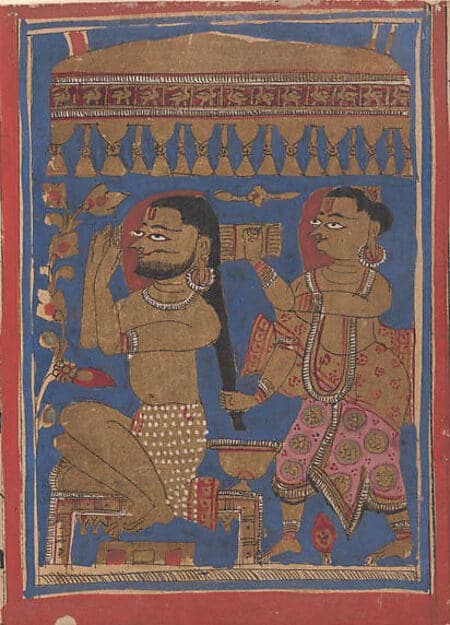 King Siddharta Bathing: Folio from a Kalpasutra Manuscript