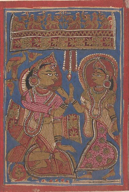 Queen Trisala's Grief (at the Stillness of the Unborn): Folio from a Kalpasutra Manuscript