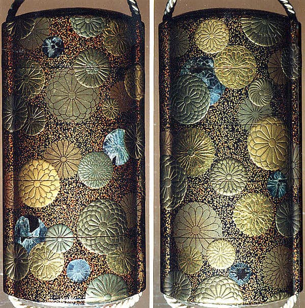 Case (Inrō) with Design of Scattered Chrysanthemums (Kikumon)