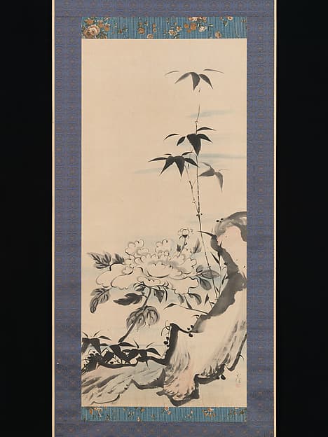 Peony and Bamboo, by Ike (Tokuyama) Gyokuran