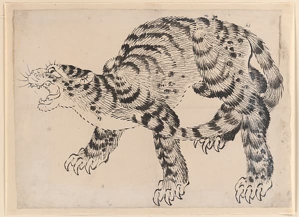 Tiger, by Hokusai School