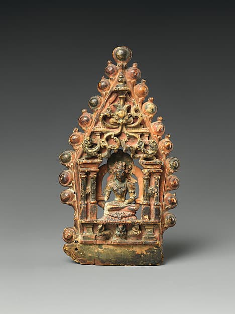 Panel of a Buddhist Ritual Crown with Ratnasambhava, the Transcendent Buddha of the South