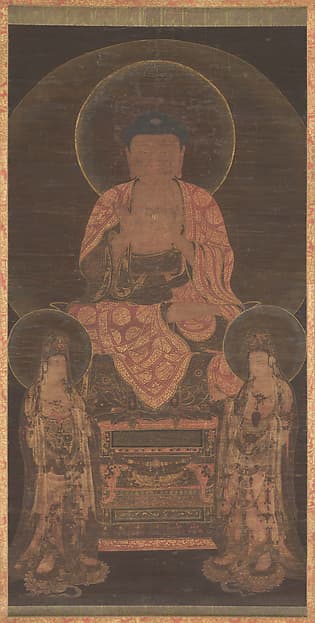Amitabha triad, by Unidentified artist