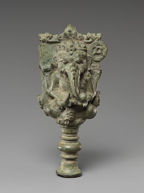 Bell Handle with Seated Ganesha