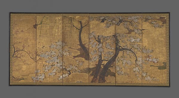 Cherry, Plum and Willow Trees, by Unidentified artist