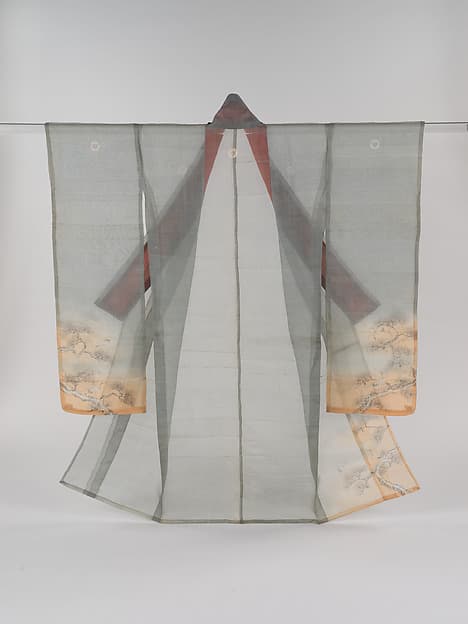 Summer robe (hito-e) with cranes and pines