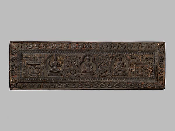 Manuscript Cover with Prajnaparamita Attended by Sadakshari Lokeshvara and a Tara