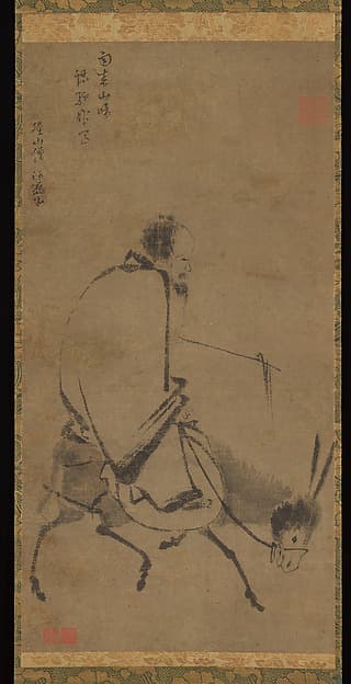 Chan master riding a mule, by Unidentified artist