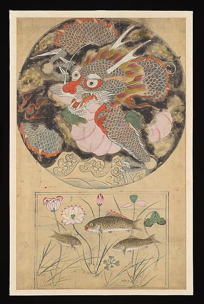 Dragon and carp, by Unidentified artist