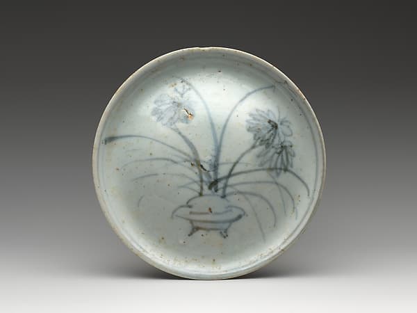 Small Dish (Kozara) with Flower Arrangement in a Pot
