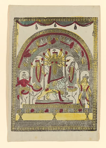 Durga slaying the demon Mahisha (Mahishasuramardini), by Krishna Chandra
