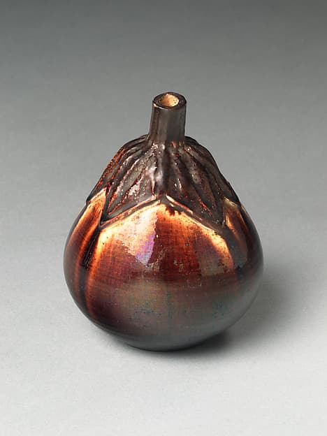 Sake Bottle (Tokkuri) in the Shape of an Eggplant