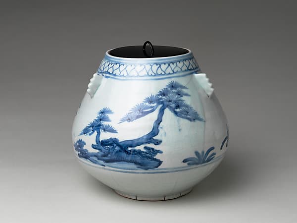 Freshwater Jar (Mizusashi) with Pines