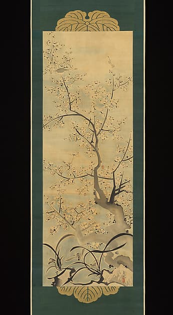 Warbler in a Plum Tree, by Ike (Tokuyama) Gyokuran
