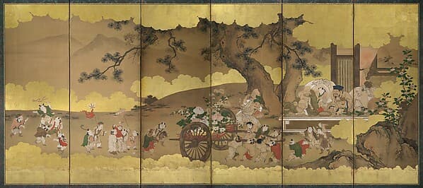 Seven Gods of Good Fortune and Chinese Children, by Kano Chikanobu
