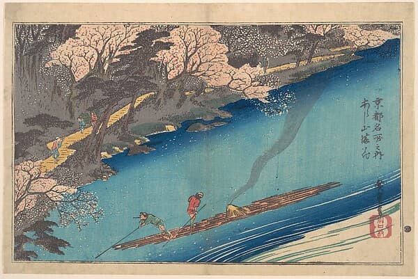 Full Blossom at Arashiyama on the Oi River, by Utagawa Hiroshige