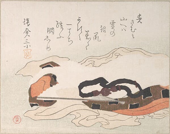 Belt and Fan on a Piece of Cloth, by Kubo Shunman