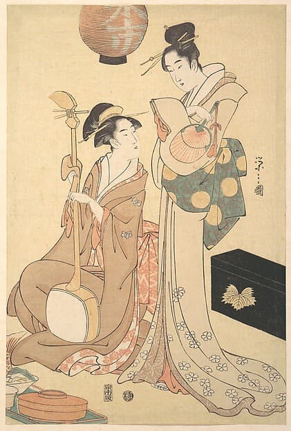 Two Geisha, by Chōbunsai Eishi