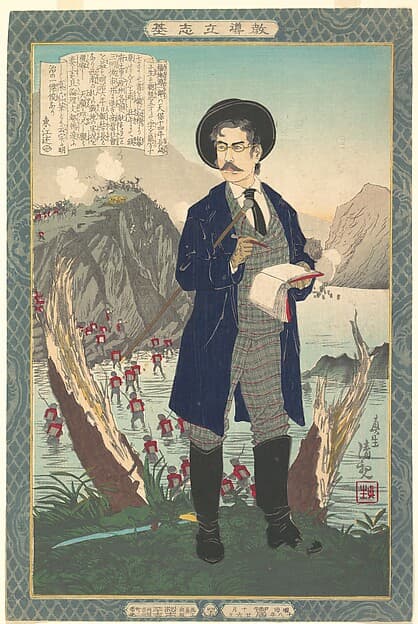 Portrait of Fukuchi Gen'ichiro (1843–?), by Kobayashi Kiyochika