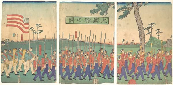 Great Military Drill, by Utagawa (Gountei) Sadahide