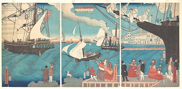 Sailing from a California Port, by Utagawa (Gountei) Sadahide
