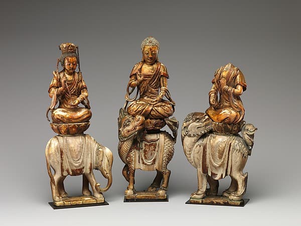 Buddha Shakyamuni with attendant bodhisattvas
