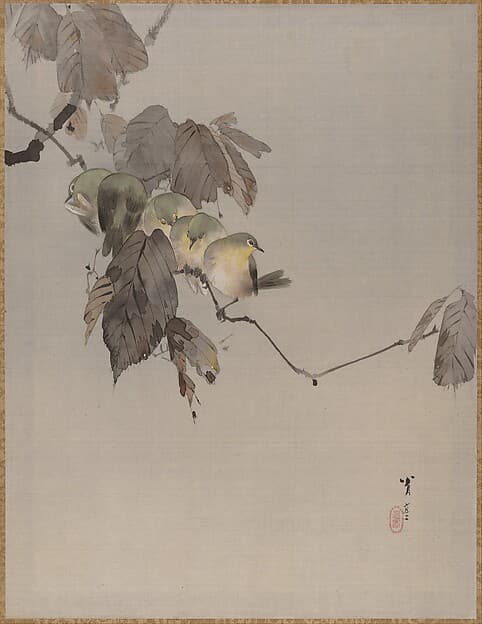 Birds on a Branch, by Watanabe Seitei