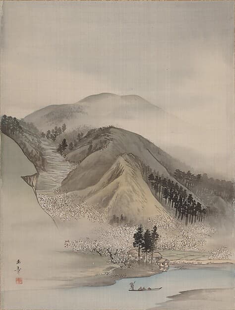 Blossoms by a River, by Kawabata Gyokushō