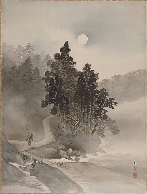 Traveling by Moonlight, by Kawabata Gyokushō