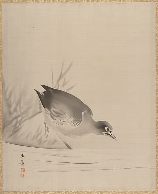 Bird at the Water's Edge, by Kawabata Gyokushō