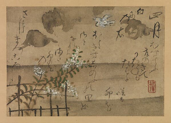 “Fourth Month” from Fujiwara no Teika’s “Birds and Flowers of the Twelve Months”, by Ogata Kenzan