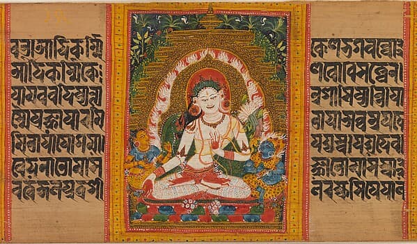 White Tara, Folio from a dispersed Ashtasahasrika Prajnaparamita (Perfection of Wisdom) Manuscript, by Mahavihara Master