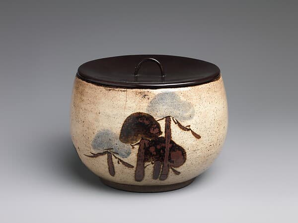 Water Jar (Mizusashi) with Pine Trees, by Ogata Kenzan