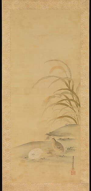 Quail and Millet, by Kiyohara Yukinobu
